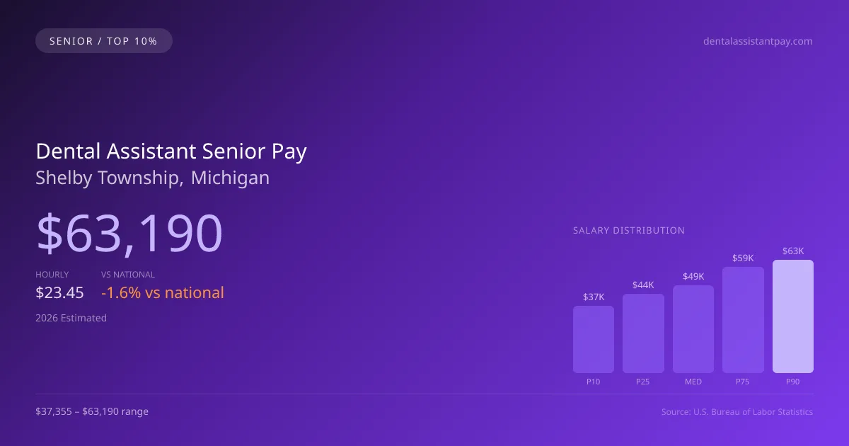 Dental Assistant Senior Salary in Shelby Township, MI — 2026 est., based on 2025 BLS