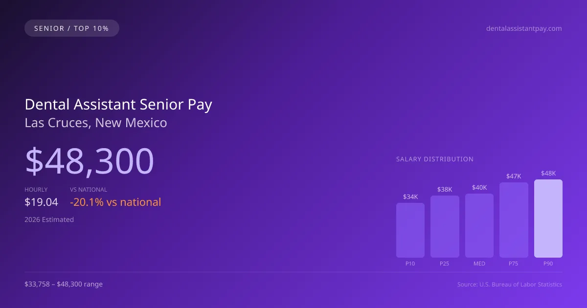 Dental Assistant Senior Salary in Las Cruces, NM — 2026 est., based on 2025 BLS